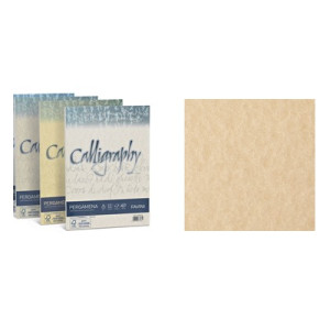 Carta  Pergamena Calligraphy A4 190gr. 50ff nocciola