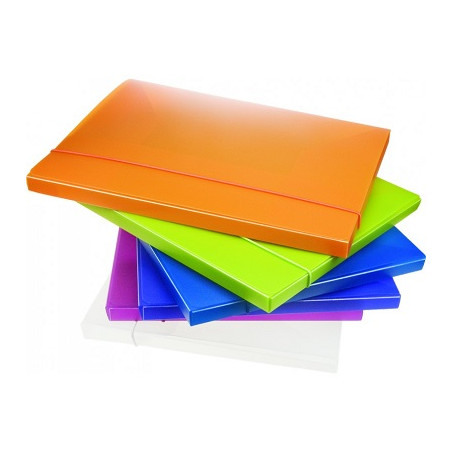 Cartella con elastico dorso 4 cm. in ppl  v/colori