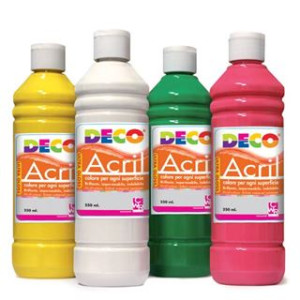 Colori a tempera acrilica 250gr rosso scarlatto DECO