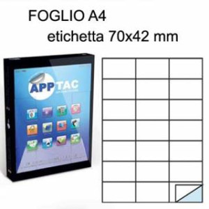 Etichette su A4 70x42 100fg 21 etichette a foglio