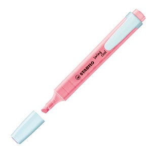 Evidenziatore a penna Stabilo Swing Cool con clip tecnologia anti dry-out col. pastello Fior di Ciliegio