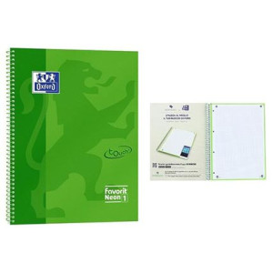 Maxi spiralato A4 Oxford Verde 5mm160fg 4 fori carta restistente inchiostro e applicazione per scansione