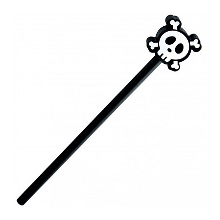 Matita Halloween con top in gomma teschio