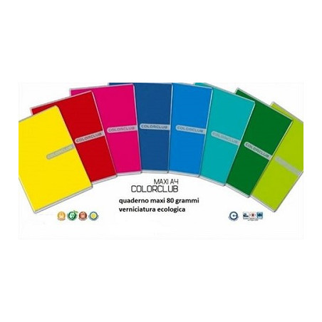 Maxi quaderno monocolore Colorclub 40fg / 80pg - 5mm