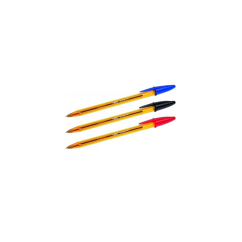 Penna Bic Cristal Fine fusto arancio Blu