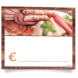 Segnaprezzo in PPL cancellabile 10pz con pennarello salumi 120x100
