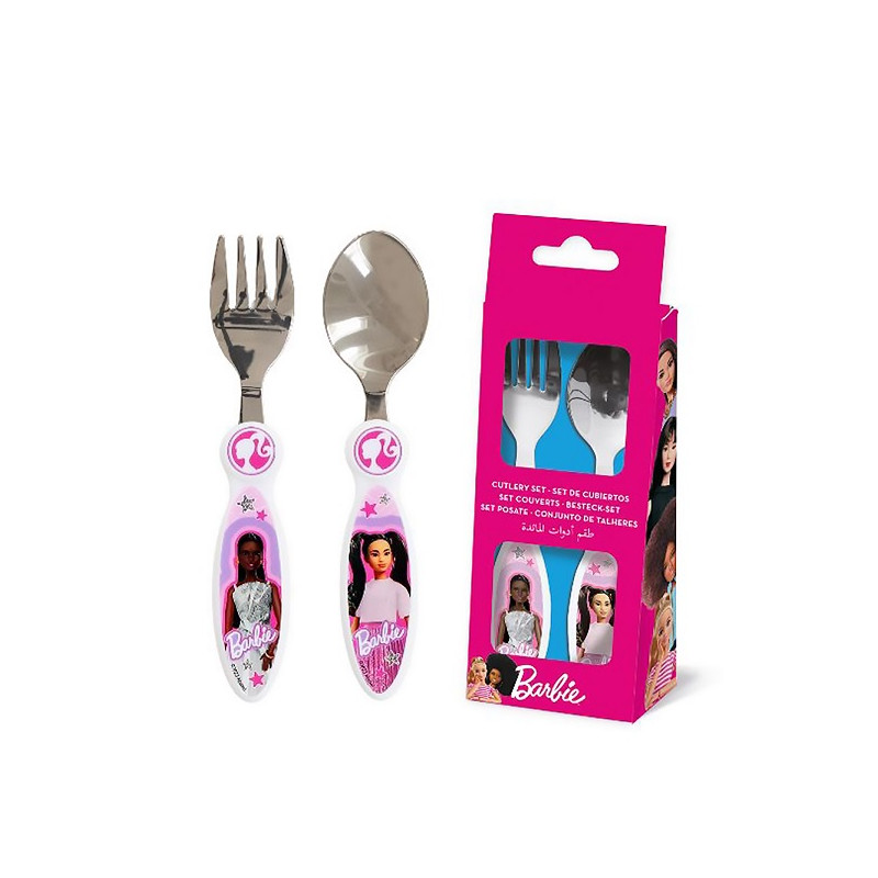 Set 2 Posate Acciaio Barbie