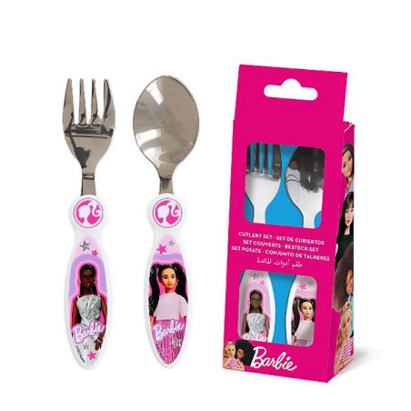 Set 2 Posate Acciaio Barbie
