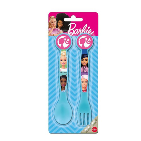 Set 2 Posate Cucchiaio e Forchetta Barbie