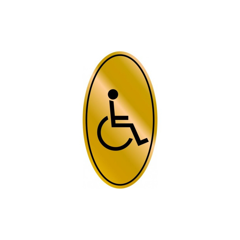 Targhette adesive resinate oro  figura in carrozzella