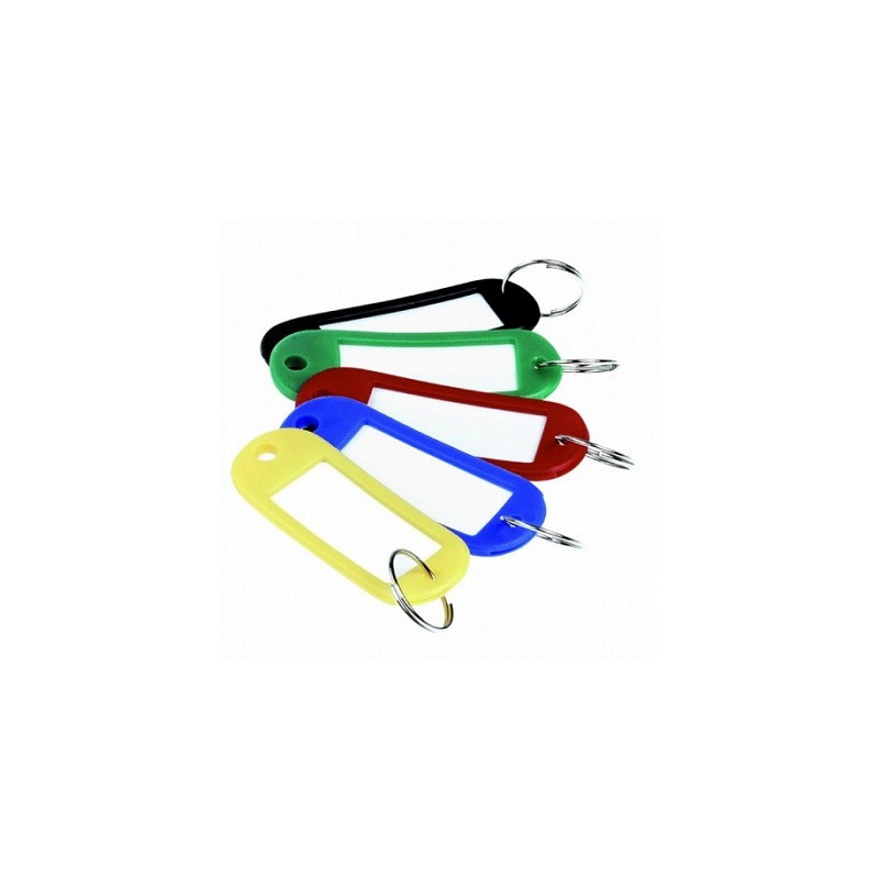 Targhette Portachiavi in plastica con anello 100pz