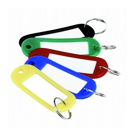 Targhette Portachiavi in plastica con anello 100pz