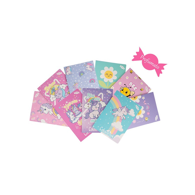 Maxi quaderno Colourbook Unicorn & daisy profumato rig.Q (quadri 4-5 elementare)