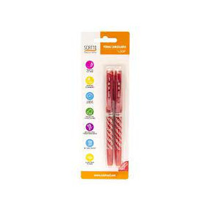 Penna tipo frixion rosso cancellabile ricaricabile-con inchiostro gel termosensibile  2pz