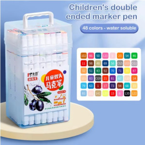 Pennarelli brush a doppia punta Set 48 colori a base acqua
